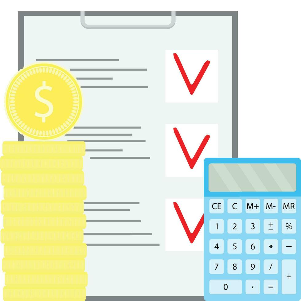 financier budget économie et compte. argent comptabilité calculatrice. vecteur plat conception illustration