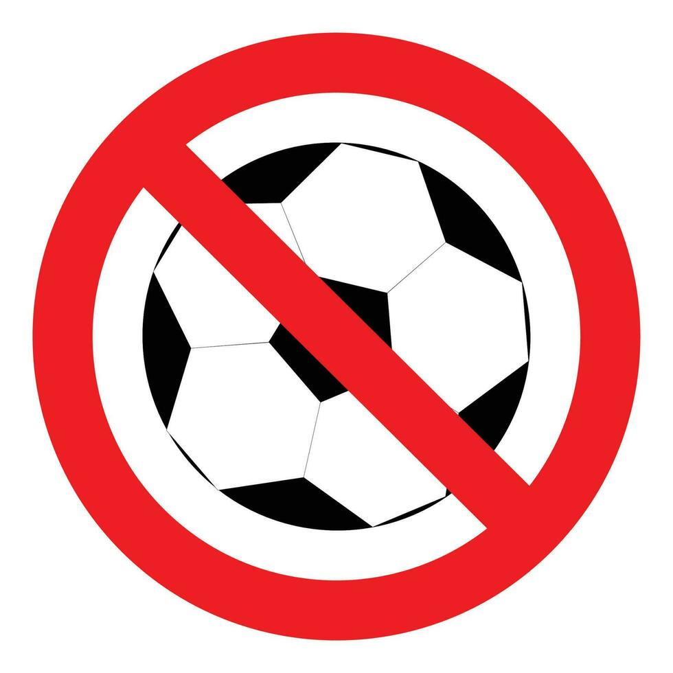 interdiction à jouer avec le Balle Football football. Arrêtez Jeu avec balle, interdiction icône sport Football ou football, vecteur illustration