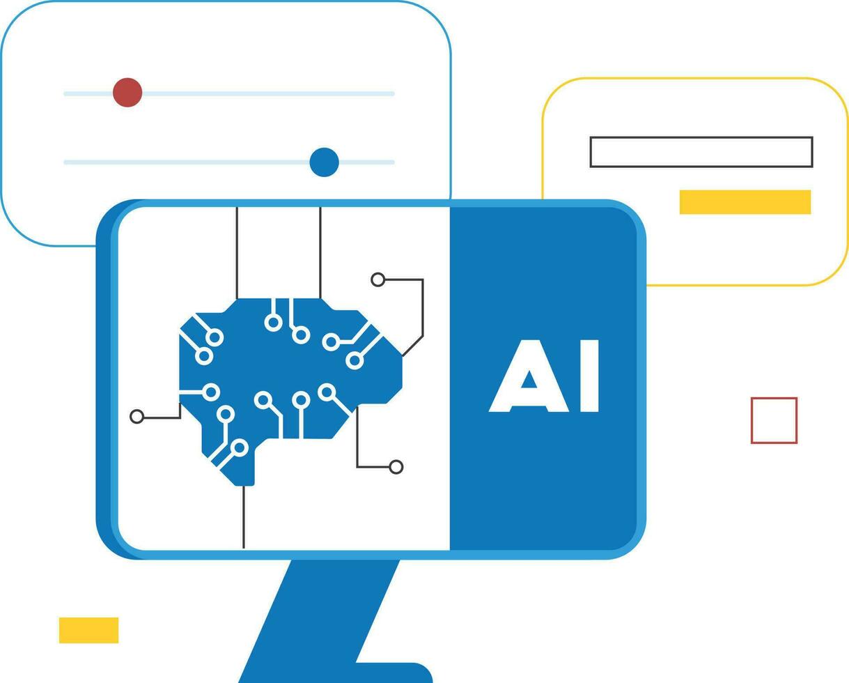 ordinateur algorithme pour ai illustration vecteur