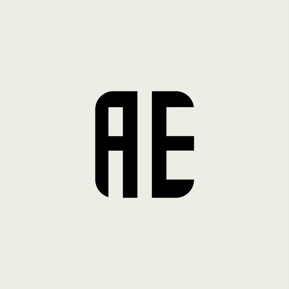 ae monogramme logo avec forme style conception modèle vecteur