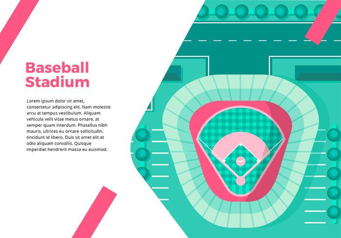 Interface de vue de dessus du stade de baseball vecteur