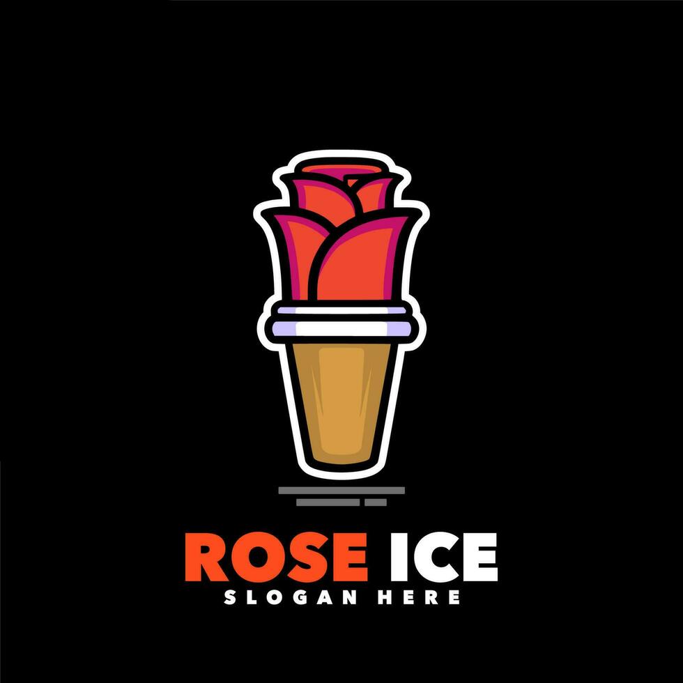 Rose la glace crème vecteur