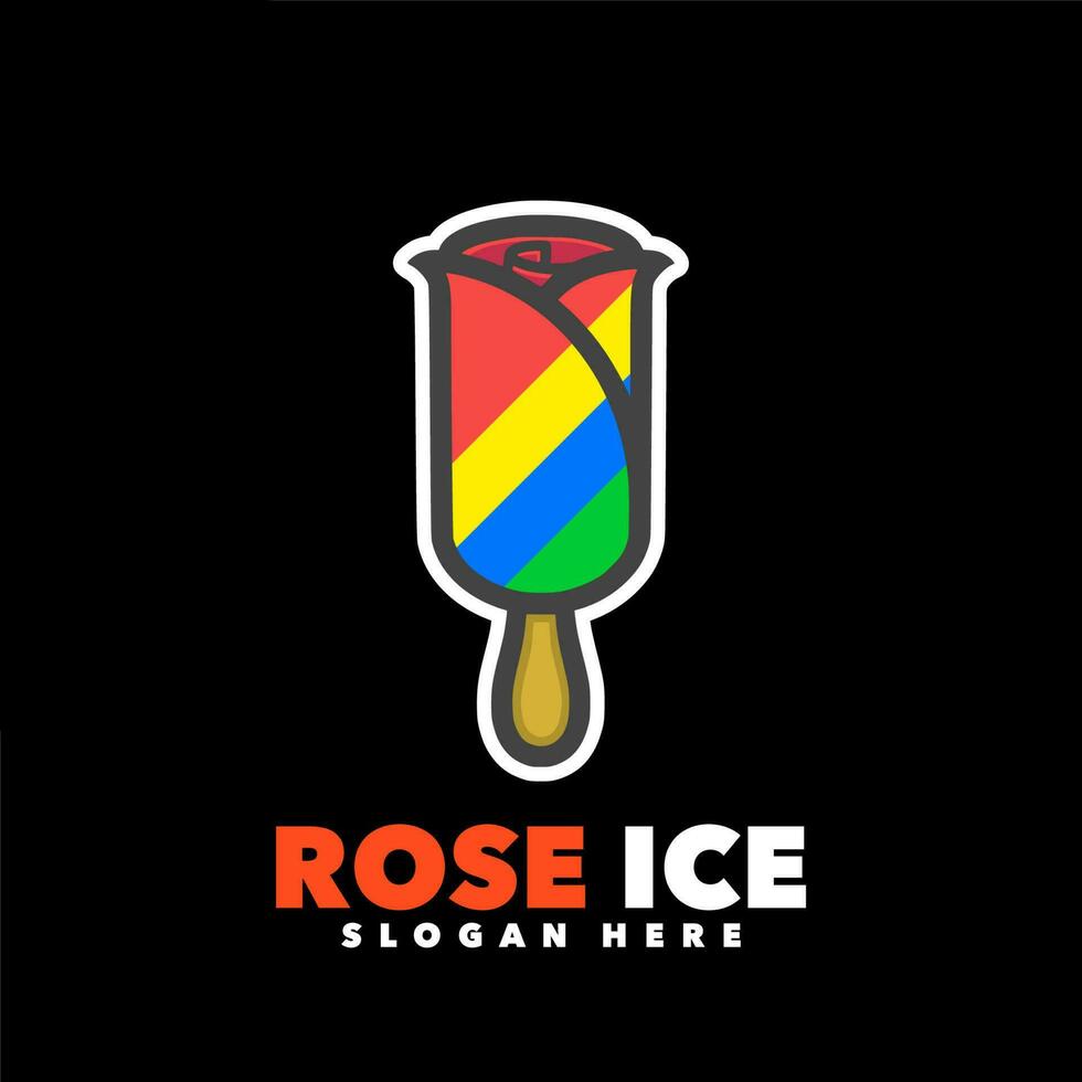 Rose la glace crème vecteur
