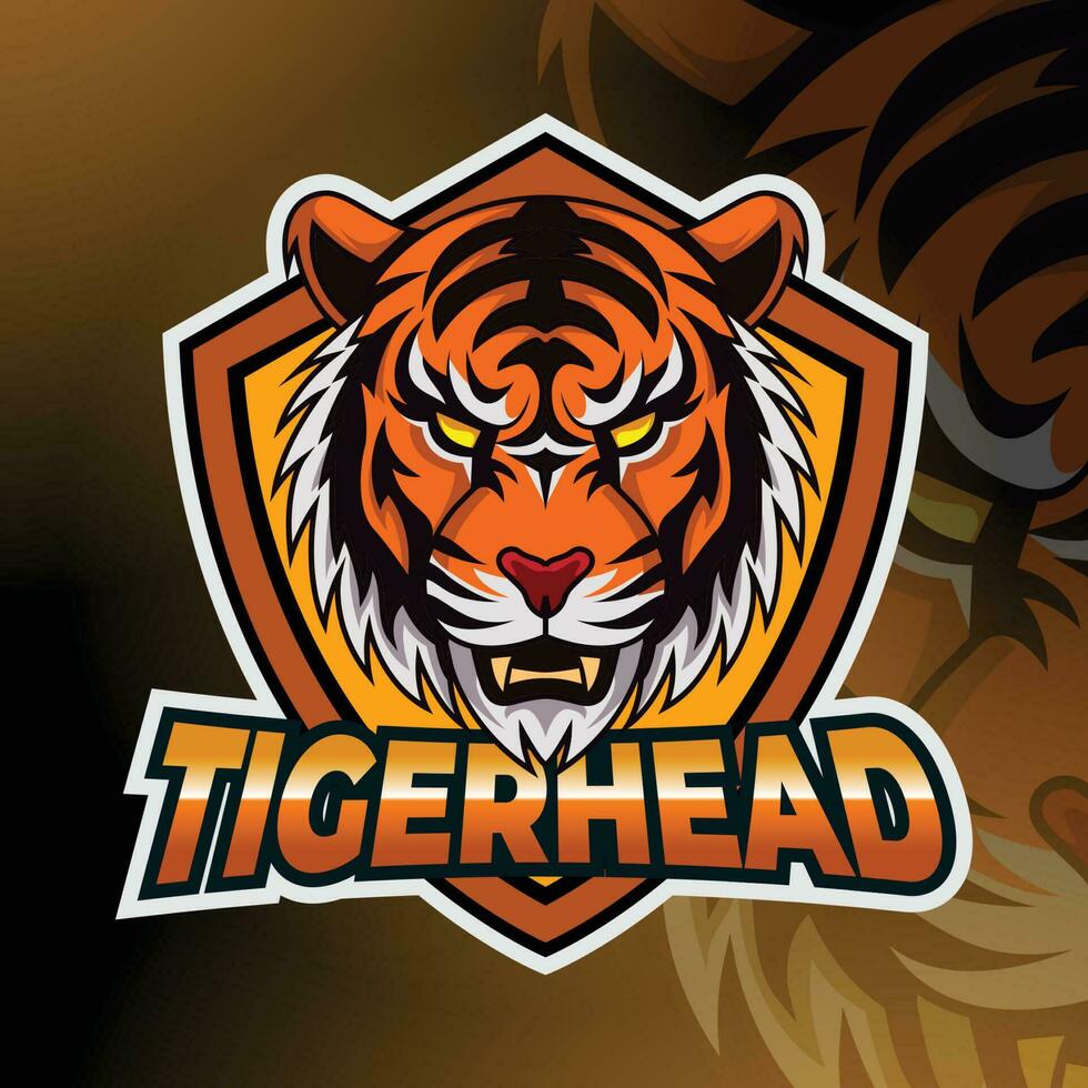 tigre animal mascotte tête vector illustration logo
