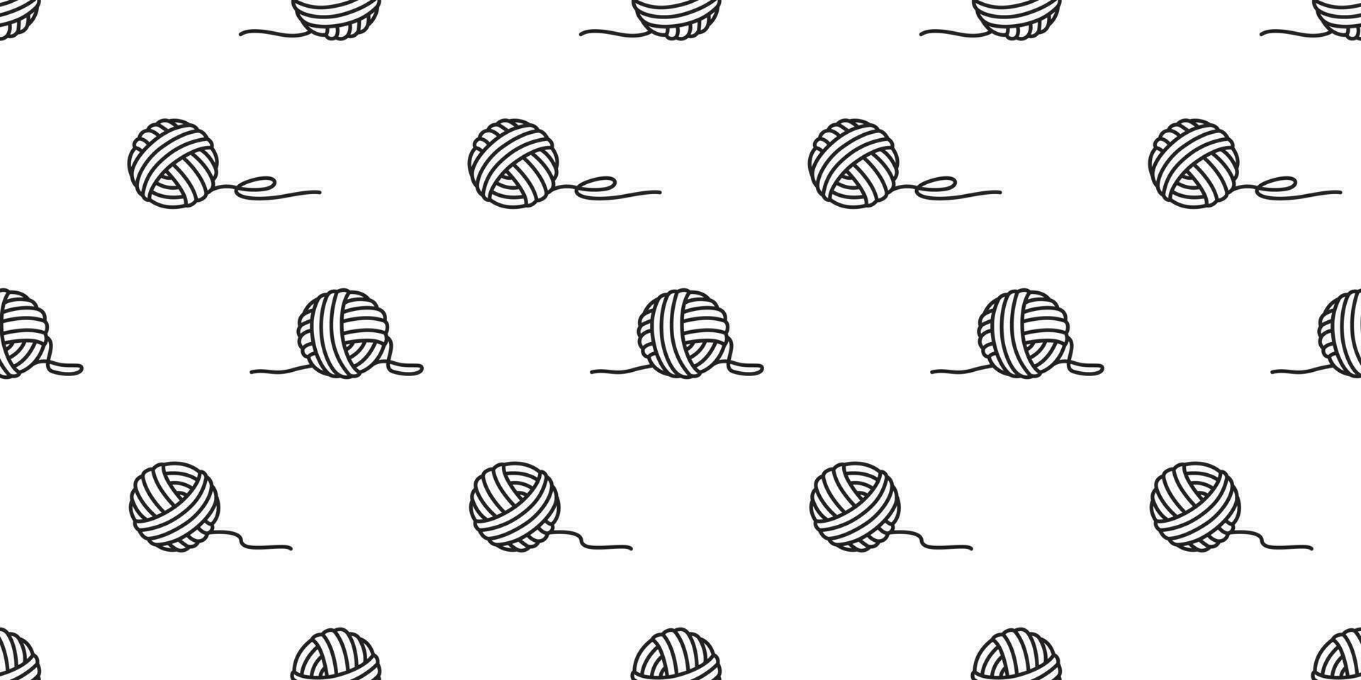 fil Balle sans couture modèle vecteur des balles de fil tricot aiguilles Contexte fond d'écran isolé