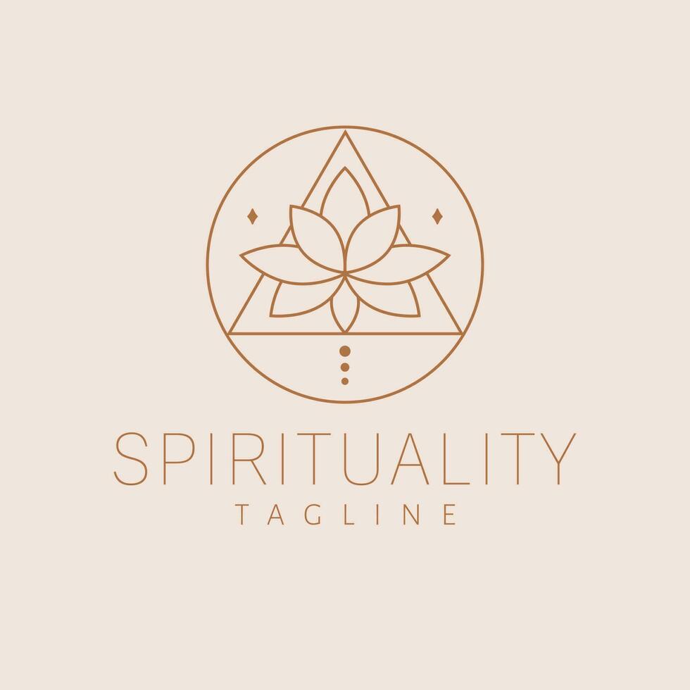 spiritualité vecteur logo conception. sacré géométrie et lotus fleur logotype. ésotérique logo modèle.