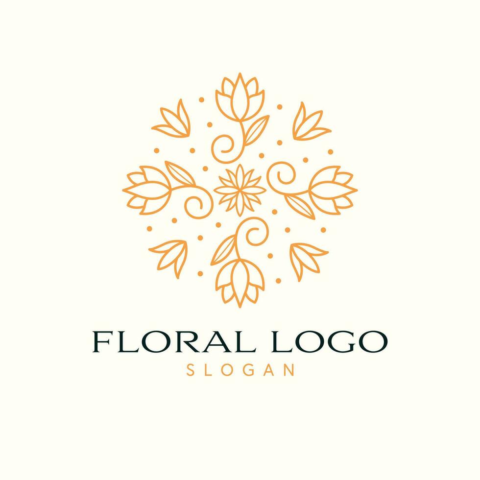 floral vecteur logo conception. fleurs et feuilles emblème. produits de beauté logo modèle.