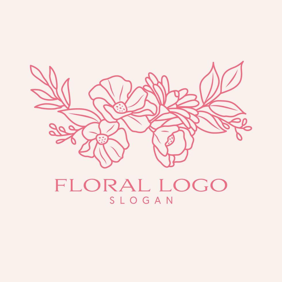 floral vecteur logo conception. fleurs et feuilles emblème. produits de beauté logo modèle.