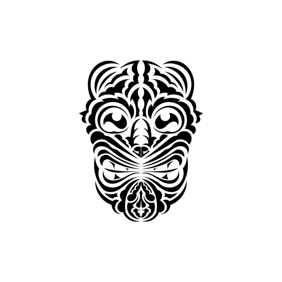 tribal masque. noir tatouage dans le style de le ancien tribus. noir ornement. vecteur illustration isolé sur blanc Contexte.