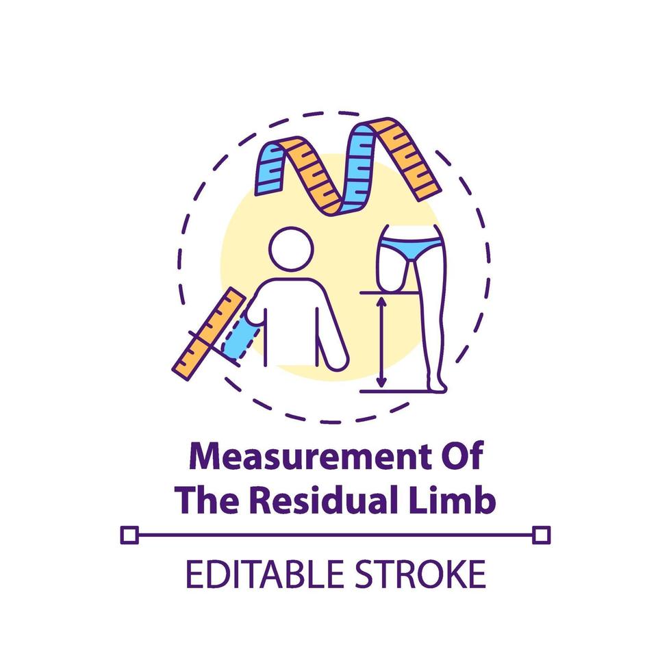 icône de concept de mesure du membre résiduel vecteur