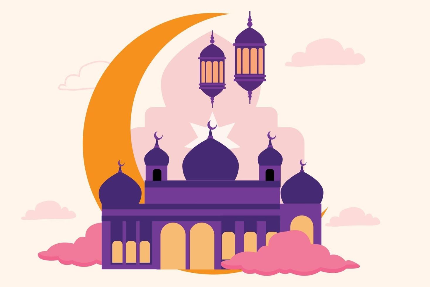 illustration réaliste de la mosquée vecteur