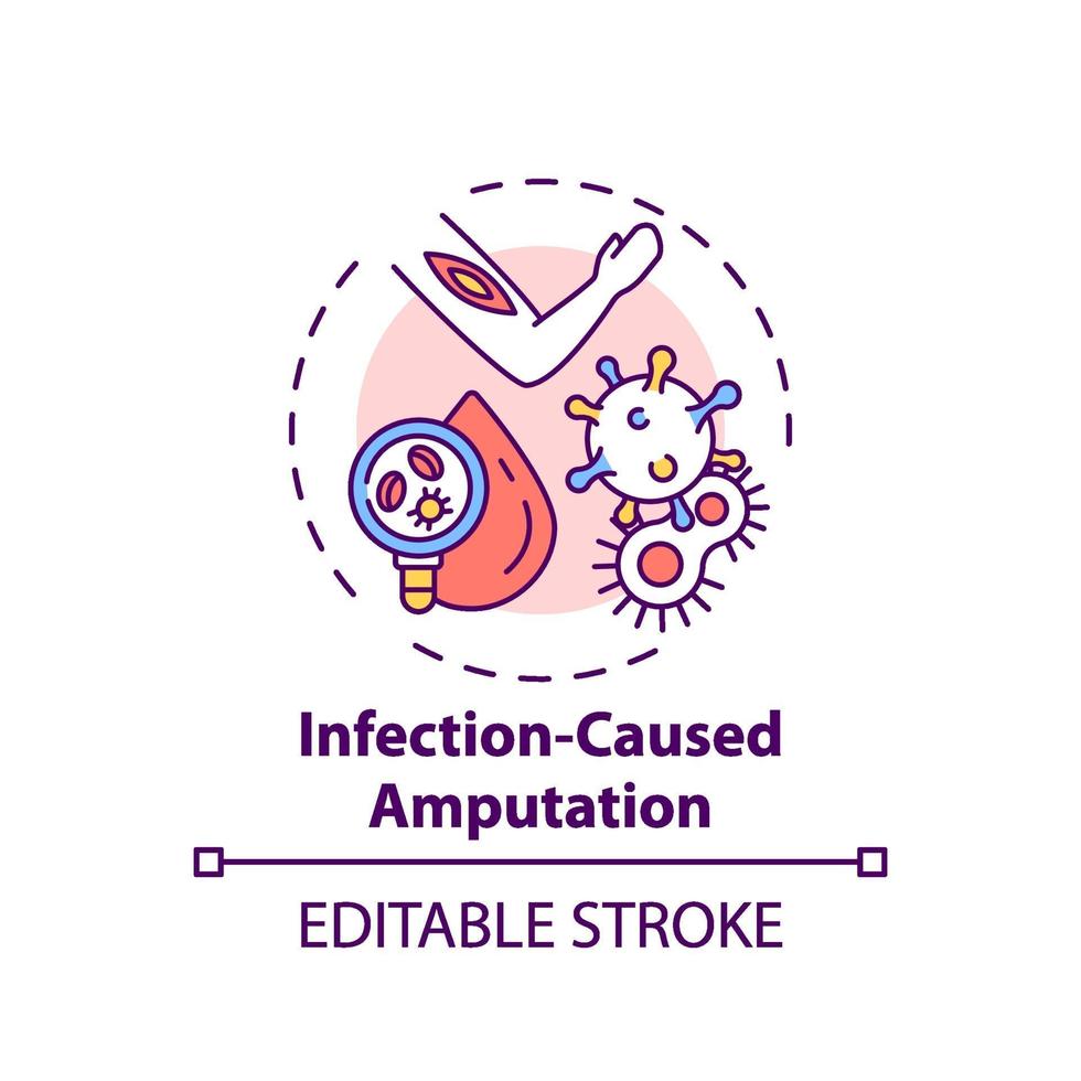 icône de concept d & # 39; amputation causée par une infection vecteur