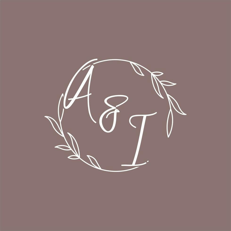 ai mariage initiales monogramme logo des idées vecteur