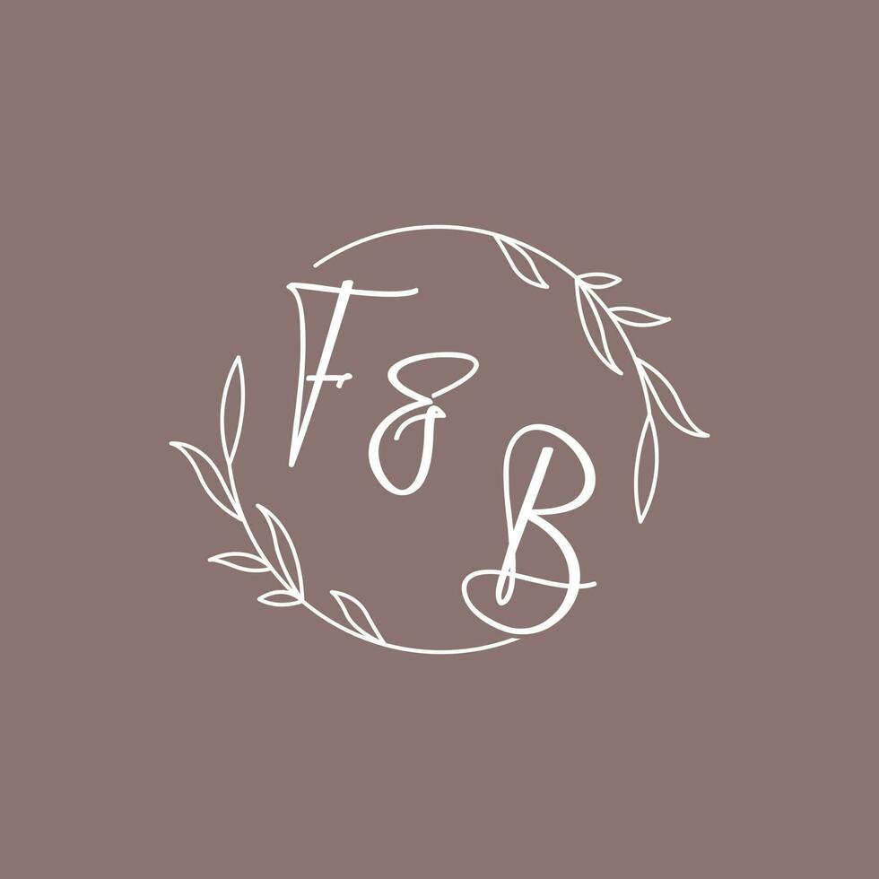 fb mariage initiales monogramme logo des idées vecteur