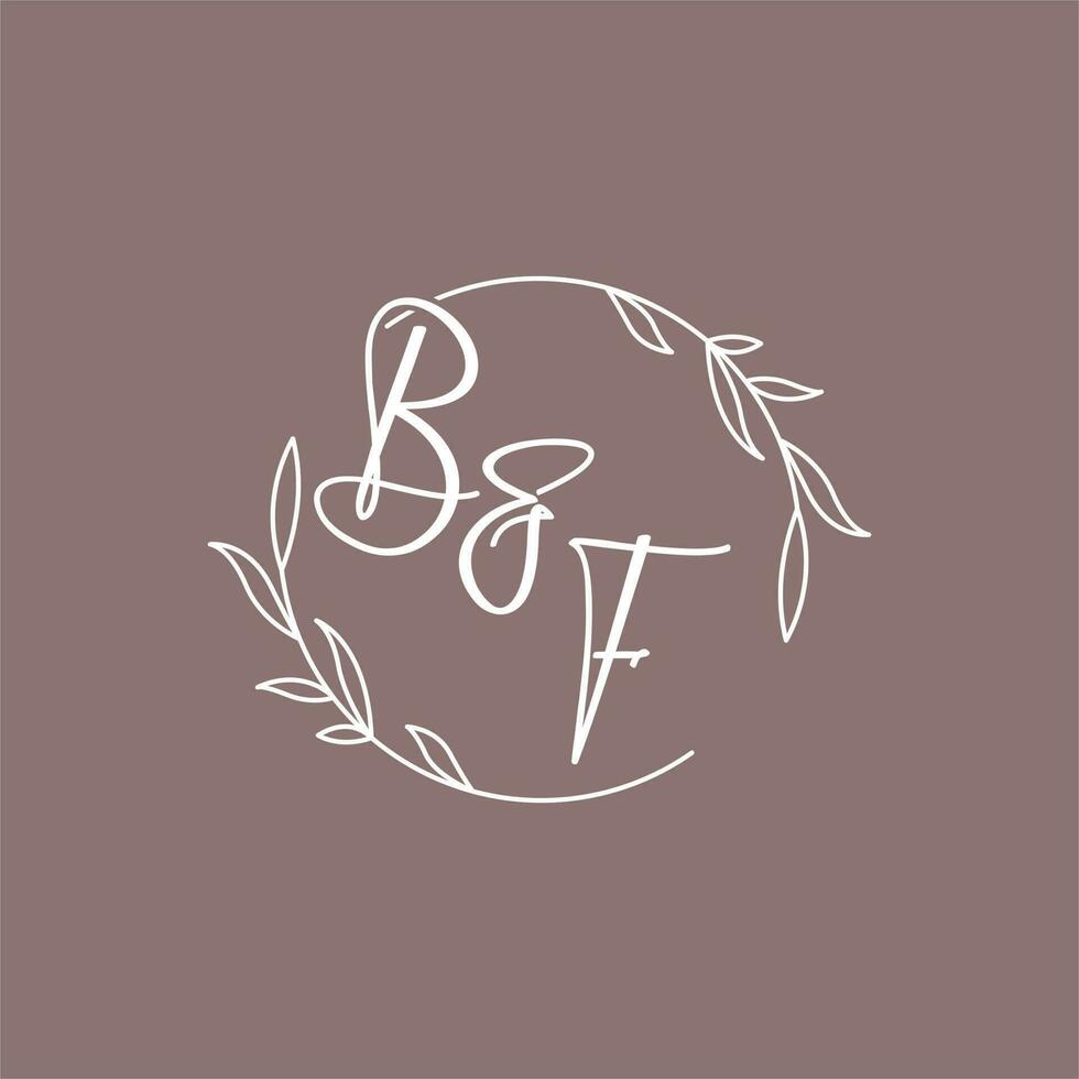 bf mariage initiales monogramme logo des idées vecteur