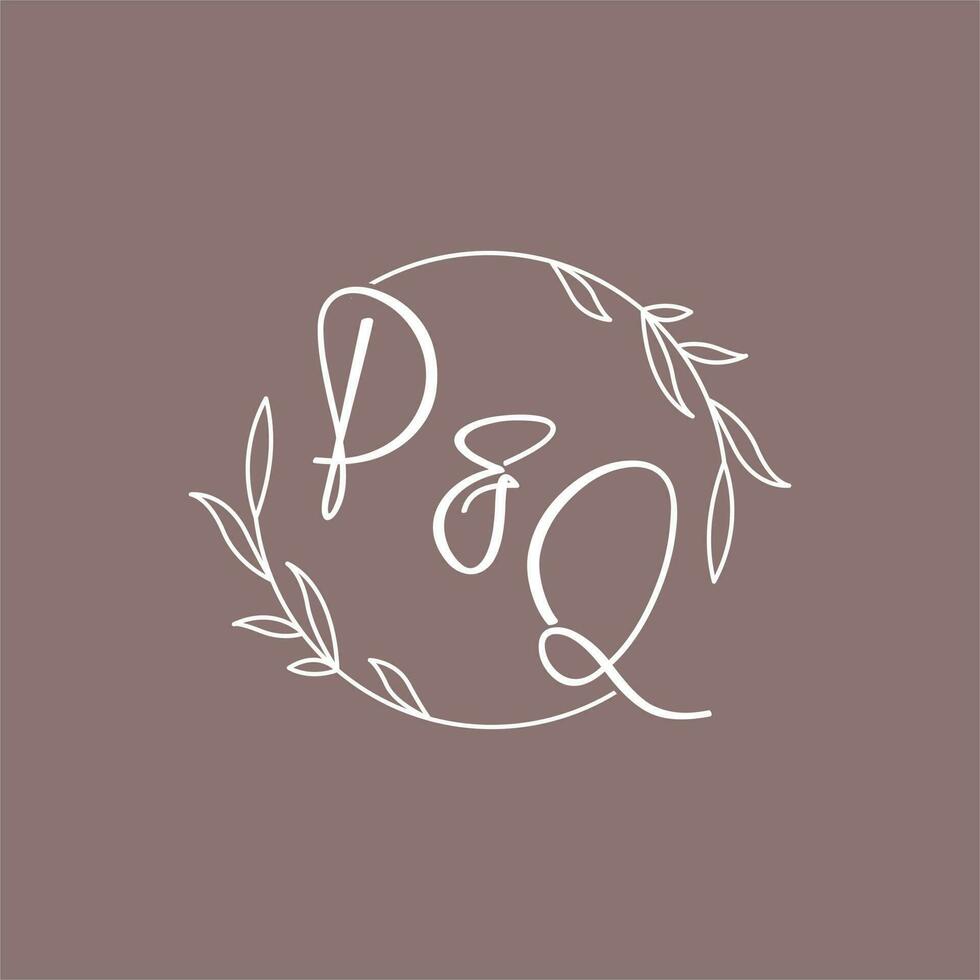 pq mariage initiales monogramme logo des idées vecteur