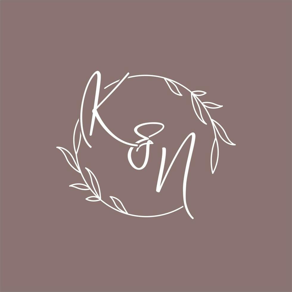 kn mariage initiales monogramme logo des idées vecteur