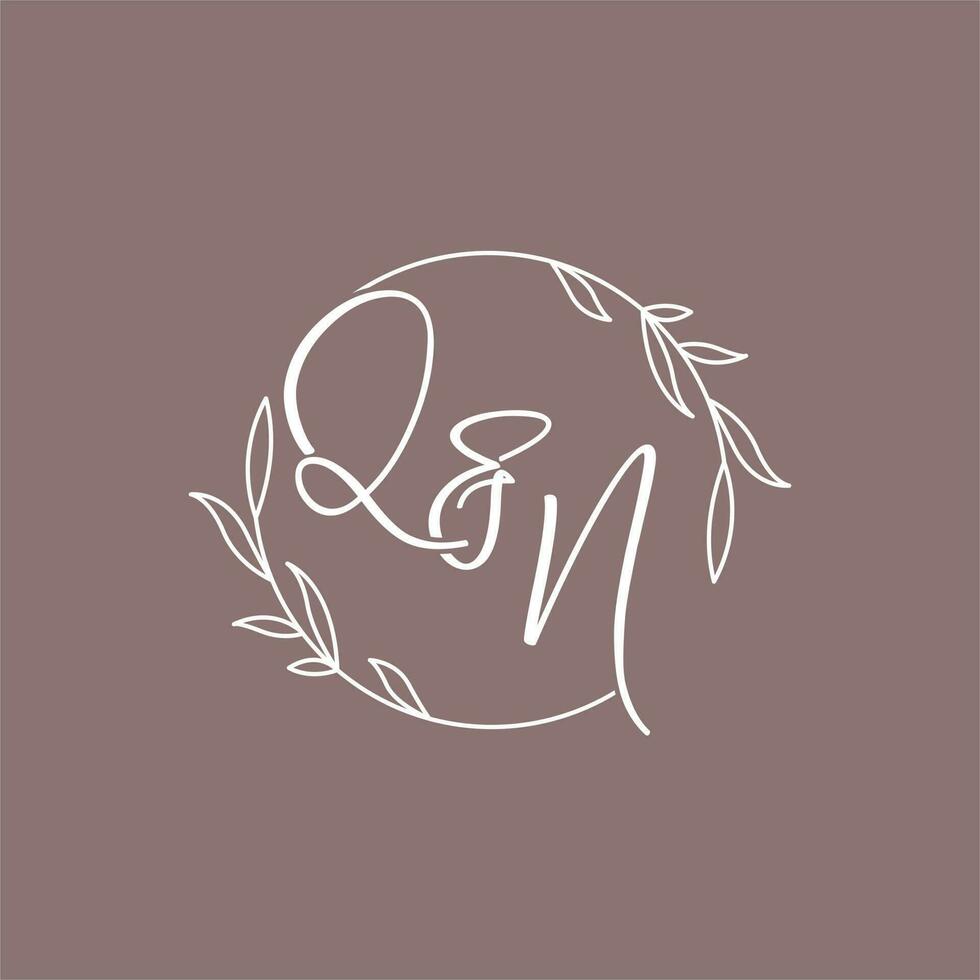 qn mariage initiales monogramme logo des idées vecteur