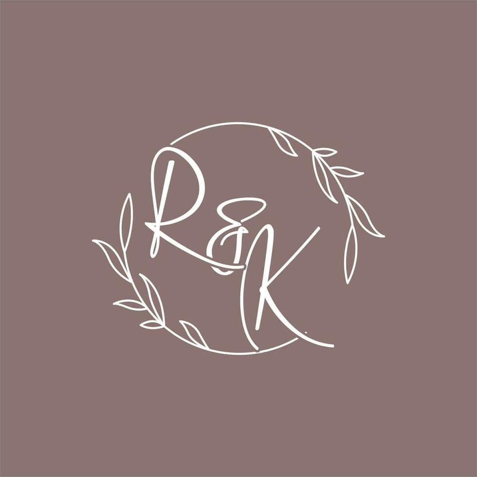 rk mariage initiales monogramme logo des idées vecteur