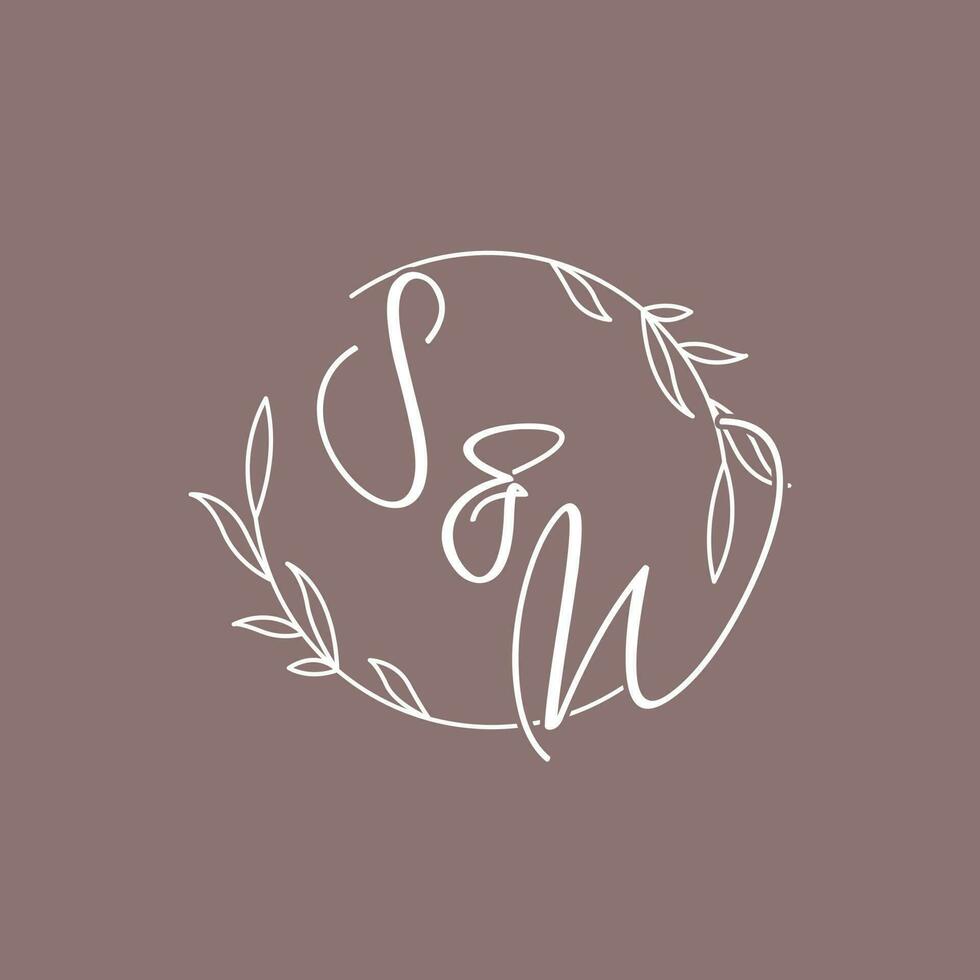 sw mariage initiales monogramme logo des idées vecteur