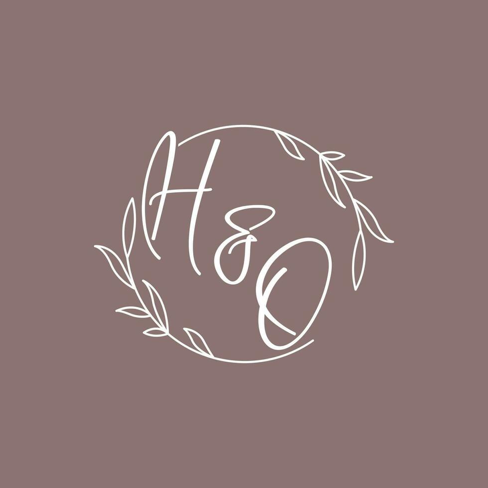 ho mariage initiales monogramme logo des idées vecteur