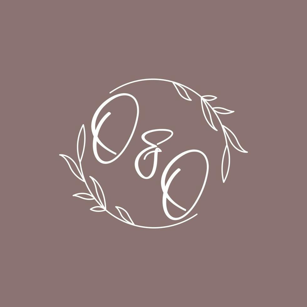 oh mariage initiales monogramme logo des idées vecteur