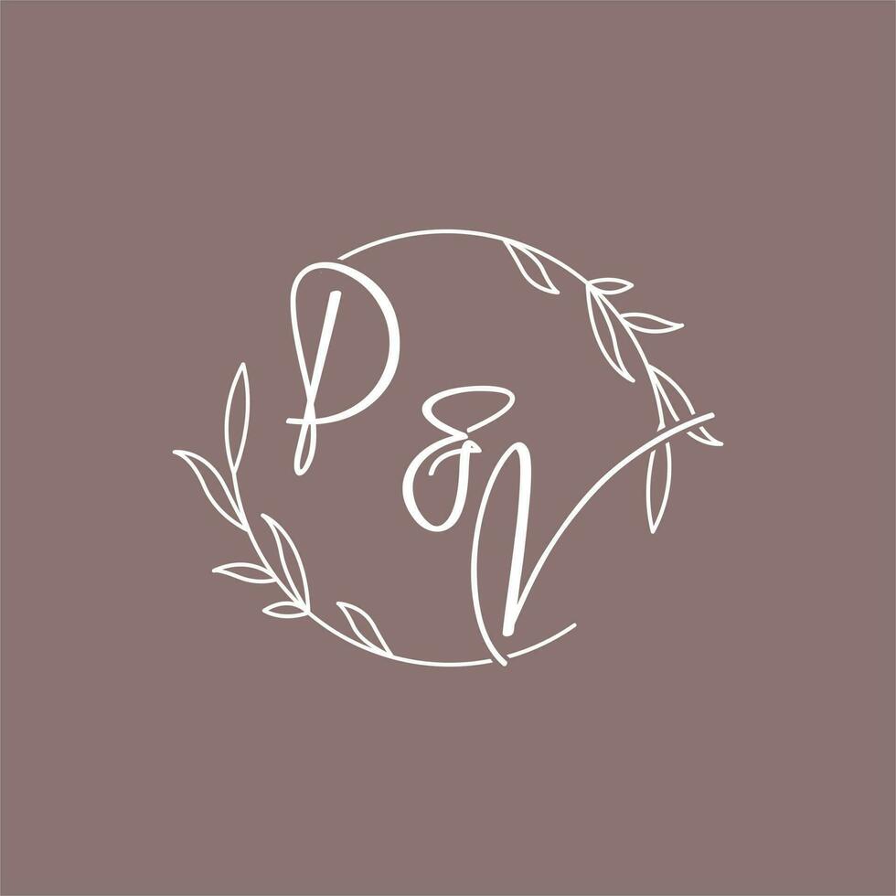 pv mariage initiales monogramme logo des idées vecteur