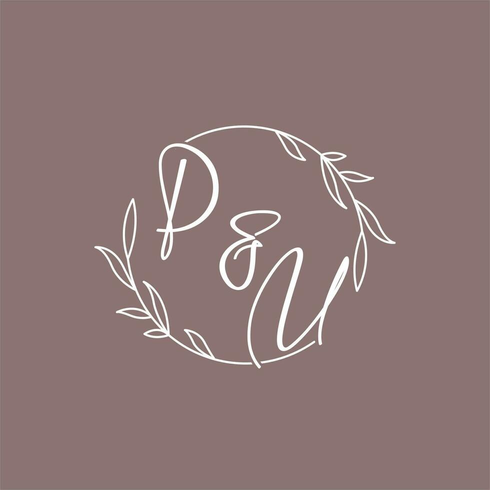 pu mariage initiales monogramme logo des idées vecteur