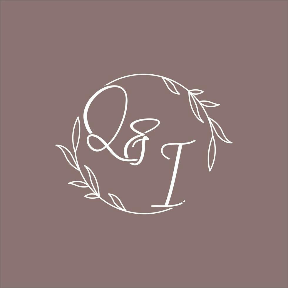 qi mariage initiales monogramme logo des idées vecteur