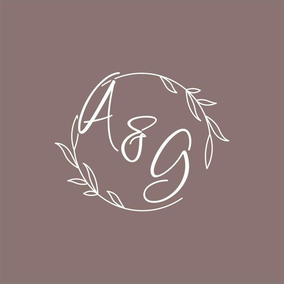 ag mariage initiales monogramme logo des idées vecteur