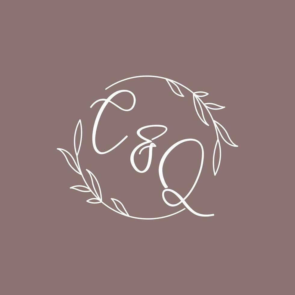 cq mariage initiales monogramme logo des idées vecteur