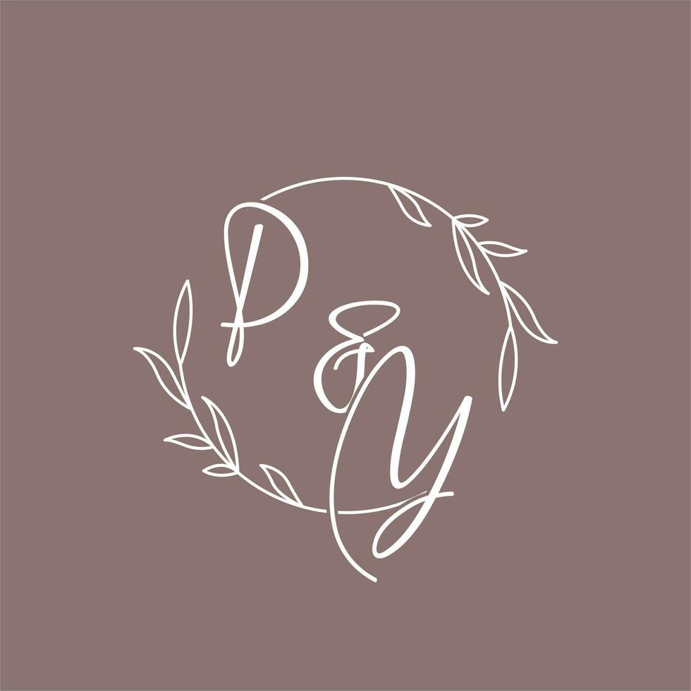 py mariage initiales monogramme logo des idées vecteur