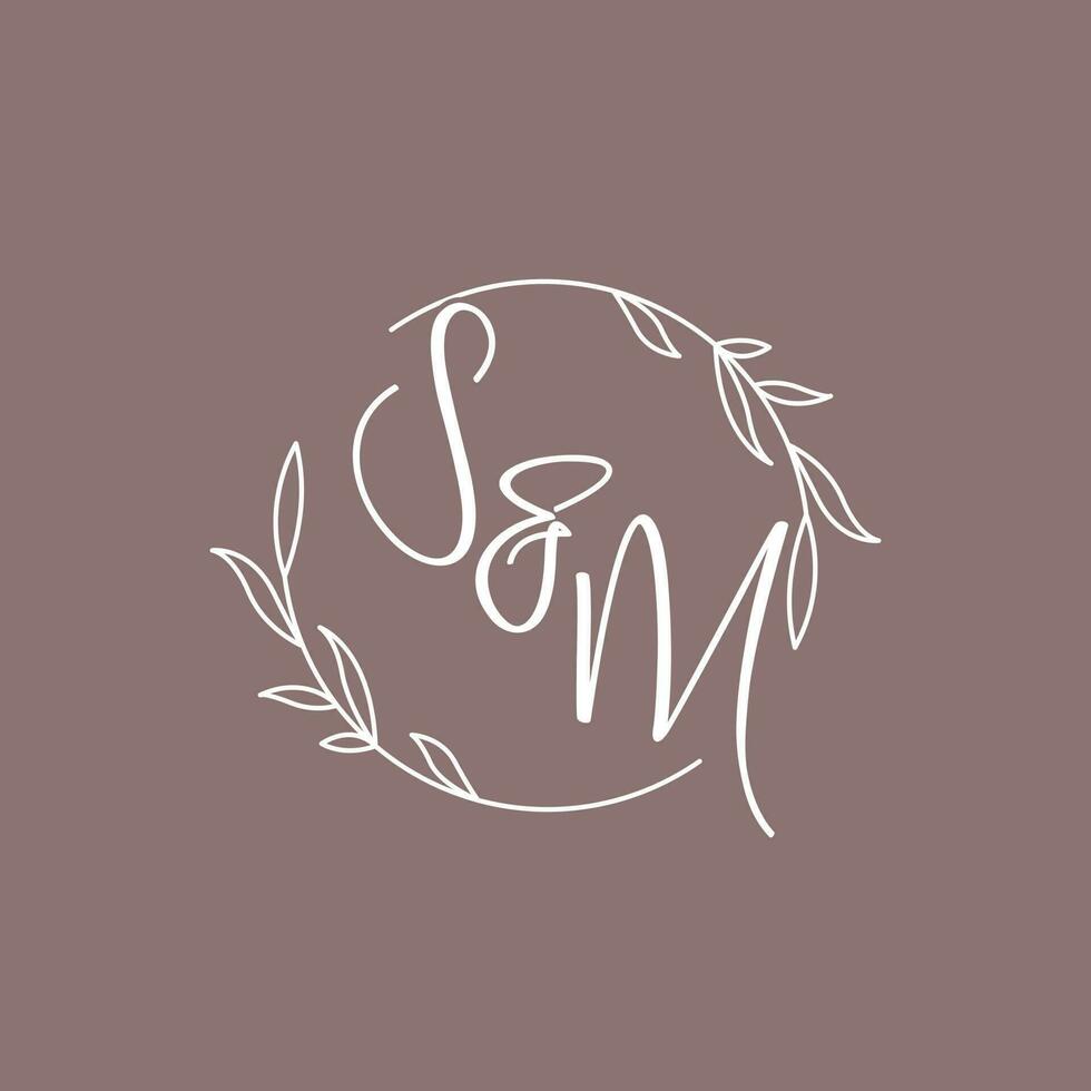 sm mariage initiales monogramme logo des idées vecteur