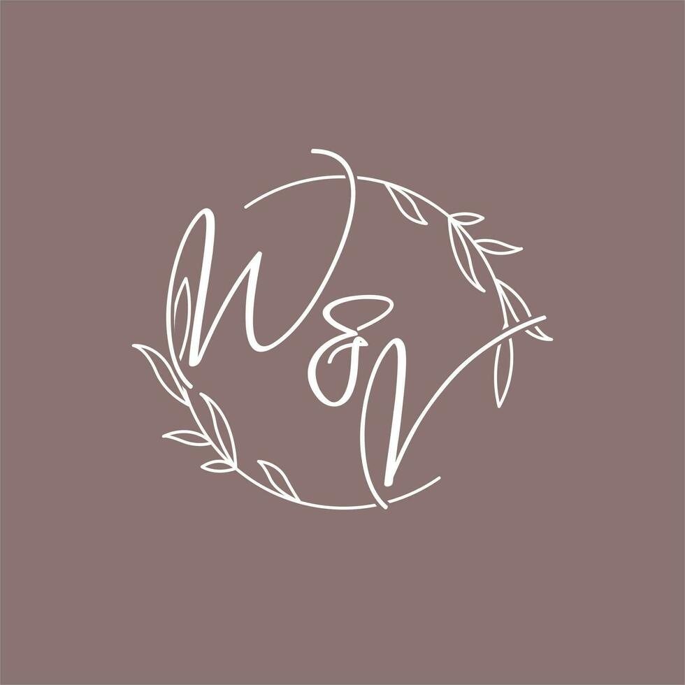 wv mariage initiales monogramme logo des idées vecteur