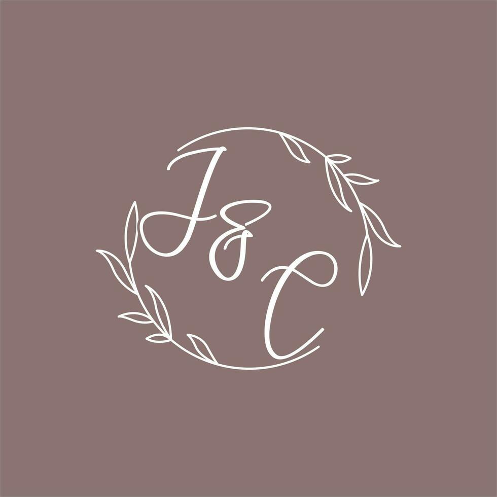 jc mariage initiales monogramme logo des idées vecteur