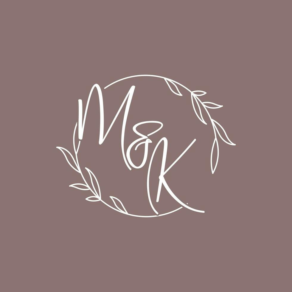 mk mariage initiales monogramme logo des idées vecteur