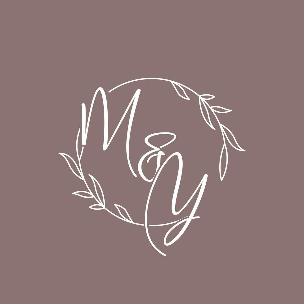 mon mariage initiales monogramme logo des idées vecteur