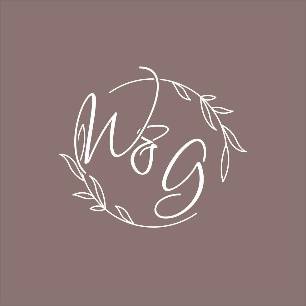 wg mariage initiales monogramme logo des idées vecteur