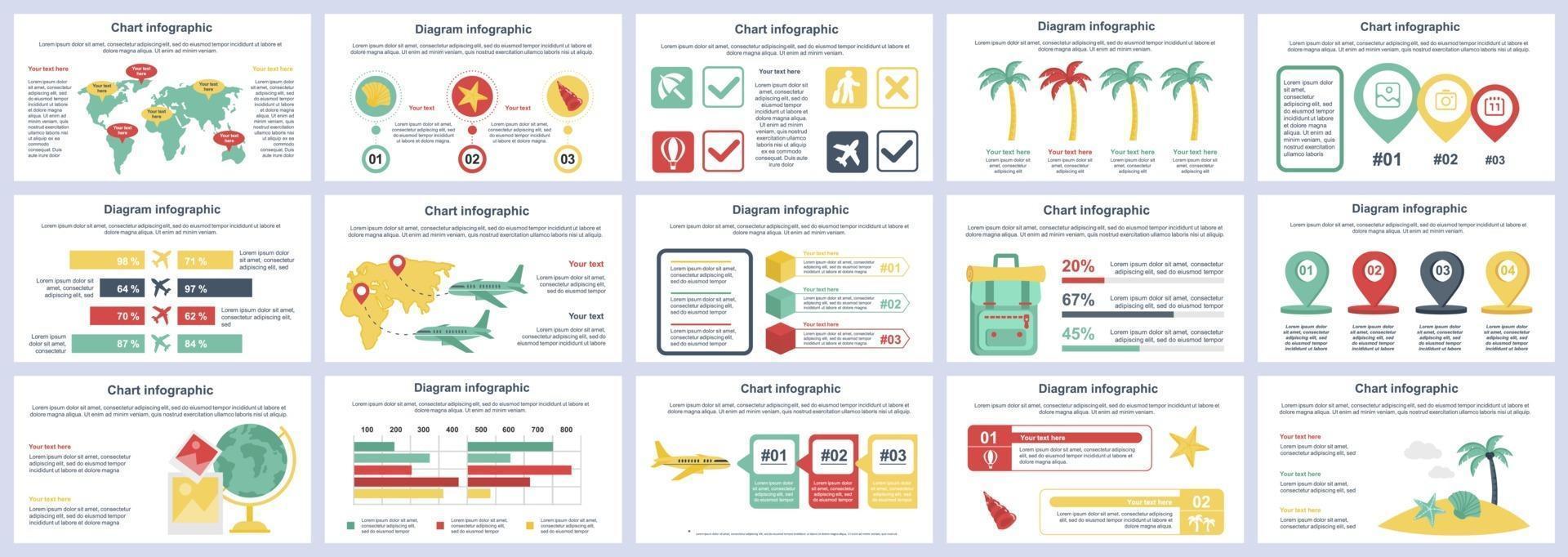 voyage vacances infographie présentation diapositives modèle modèle de conception de vecteur