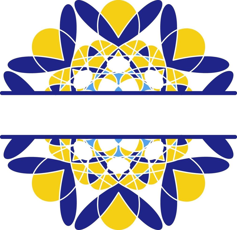 mandala dans le style azulejo, ornement circulaire portugais. vecteur