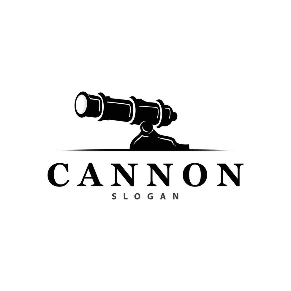 canon logo, élégant Facile conception rétro ancien style, guerre artillerie vecteur, illustration symbole icône vecteur