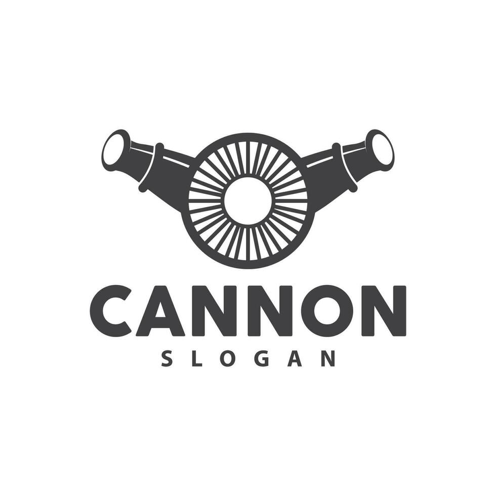 canon logo, élégant Facile conception rétro ancien style, guerre artillerie vecteur, illustration symbole icône vecteur
