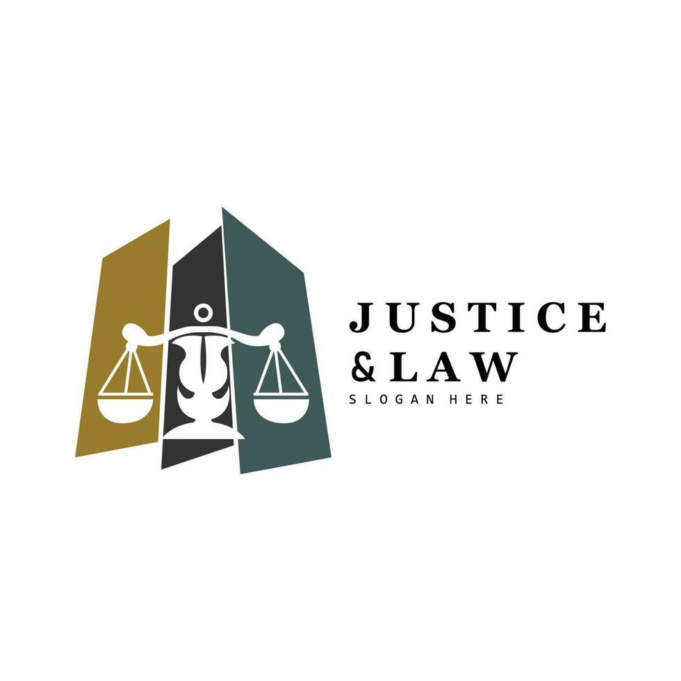 Justice logo, rétro ancien thème conception, loi vecteur, loi entreprise, Balance illustration symbole icône vecteur