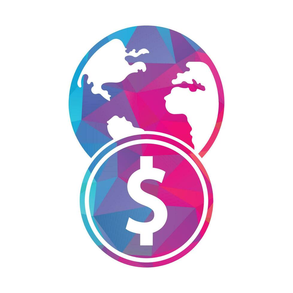 monde argent logo conception vecteur. argent logo conception modèle, icône symbole. vecteur