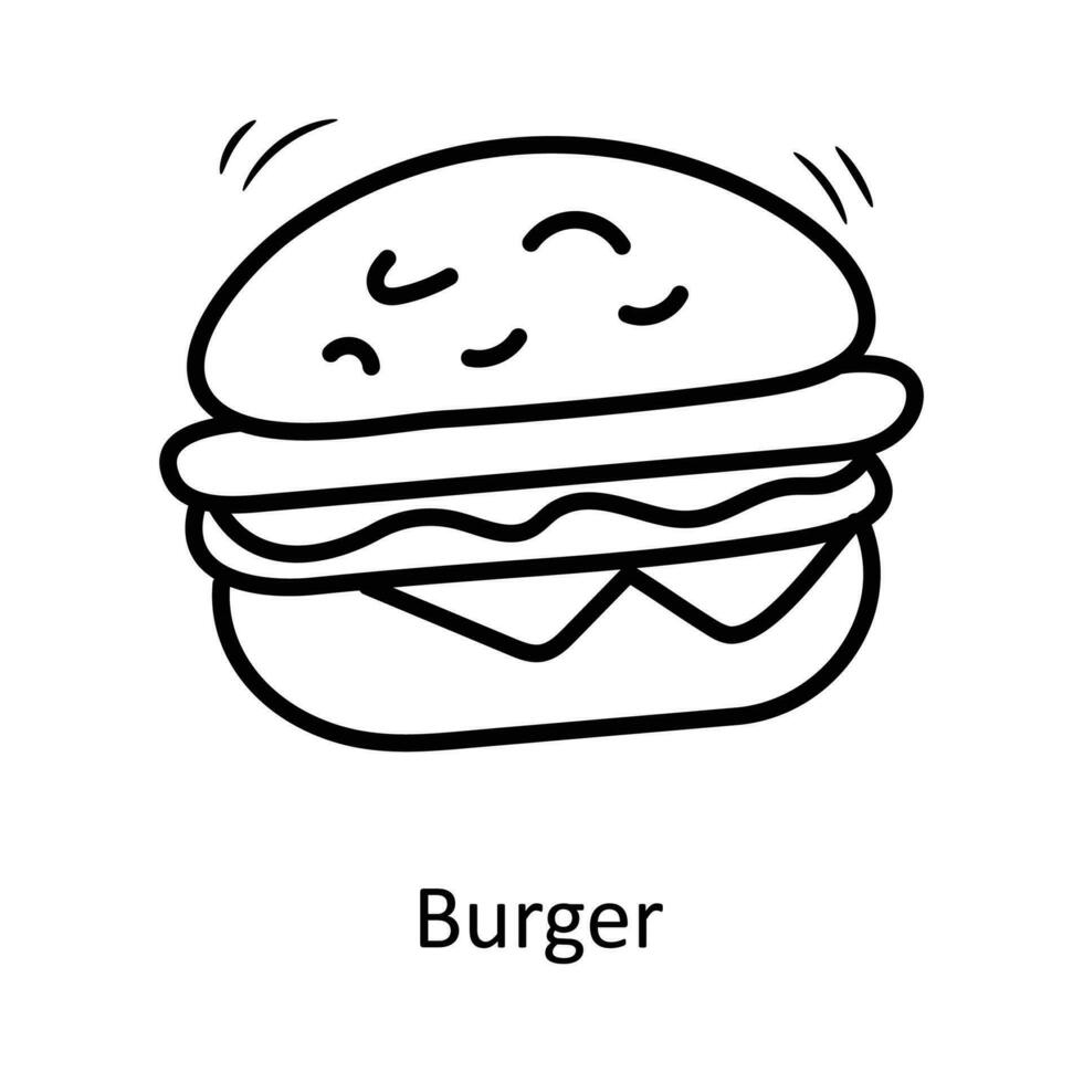 Burger vecteur contour icône conception illustration. fête et célébrer symbole sur blanc Contexte eps dix fichier