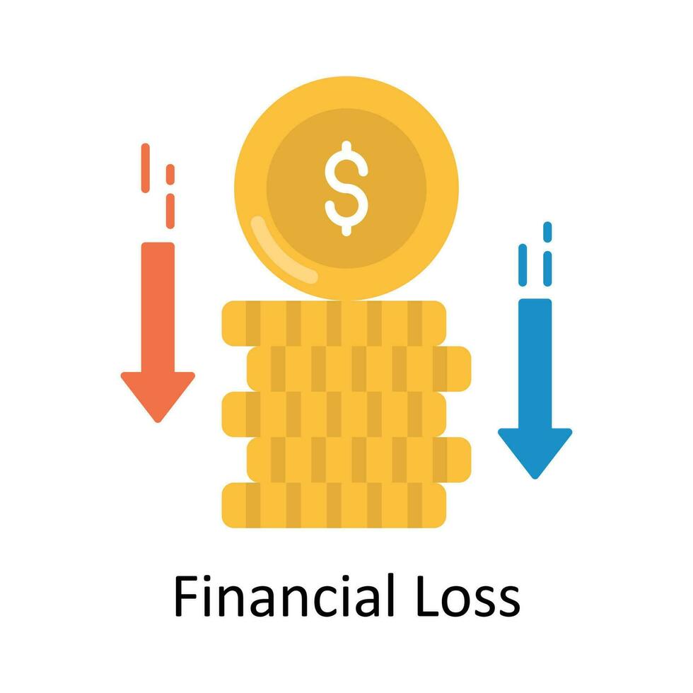 financier perte vecteur plat icône conception illustration. la finance symbole sur blanc Contexte eps dix fichier
