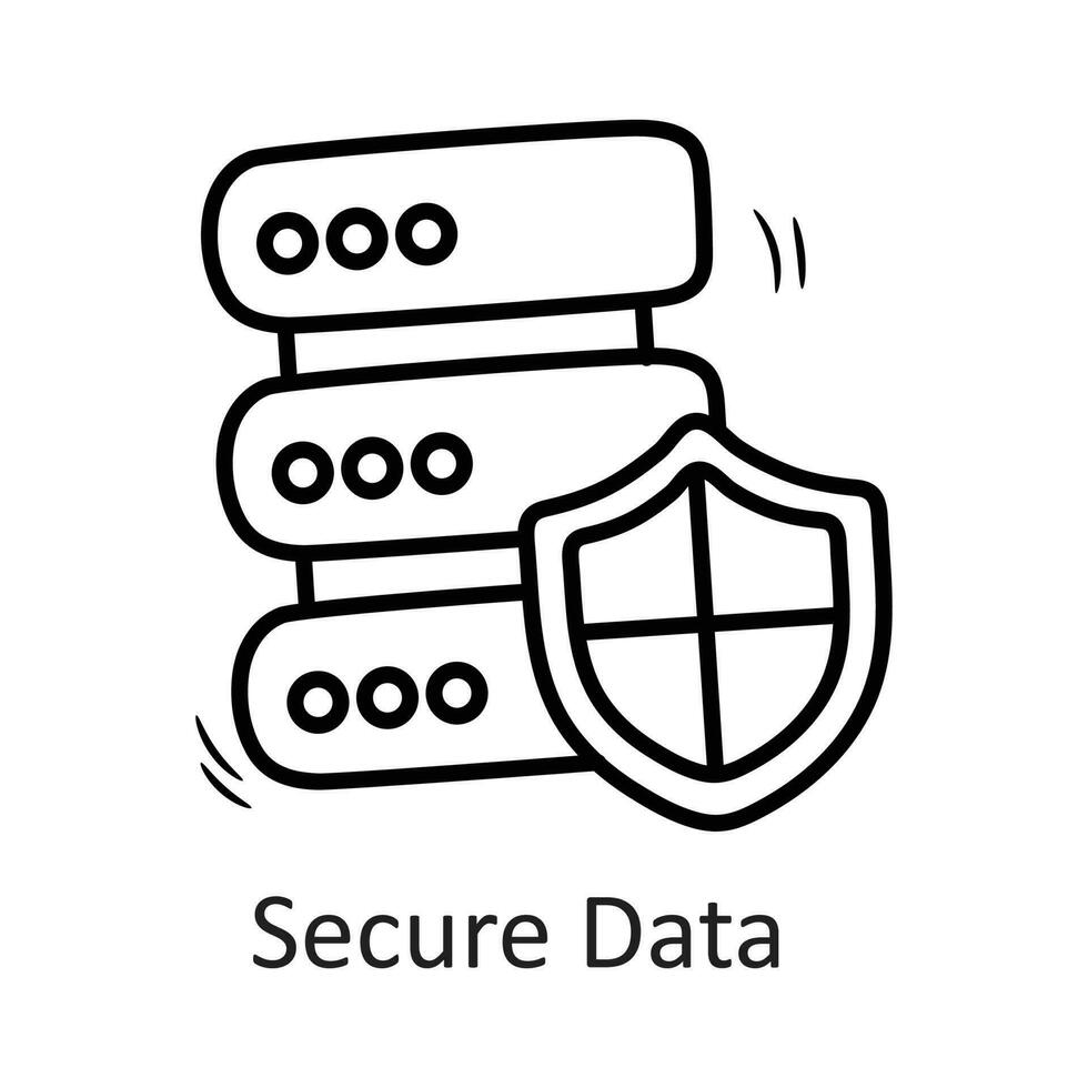 sécurise Les données vecteur contour icône conception illustration. Sécurité symbole sur blanc Contexte eps dix fichier