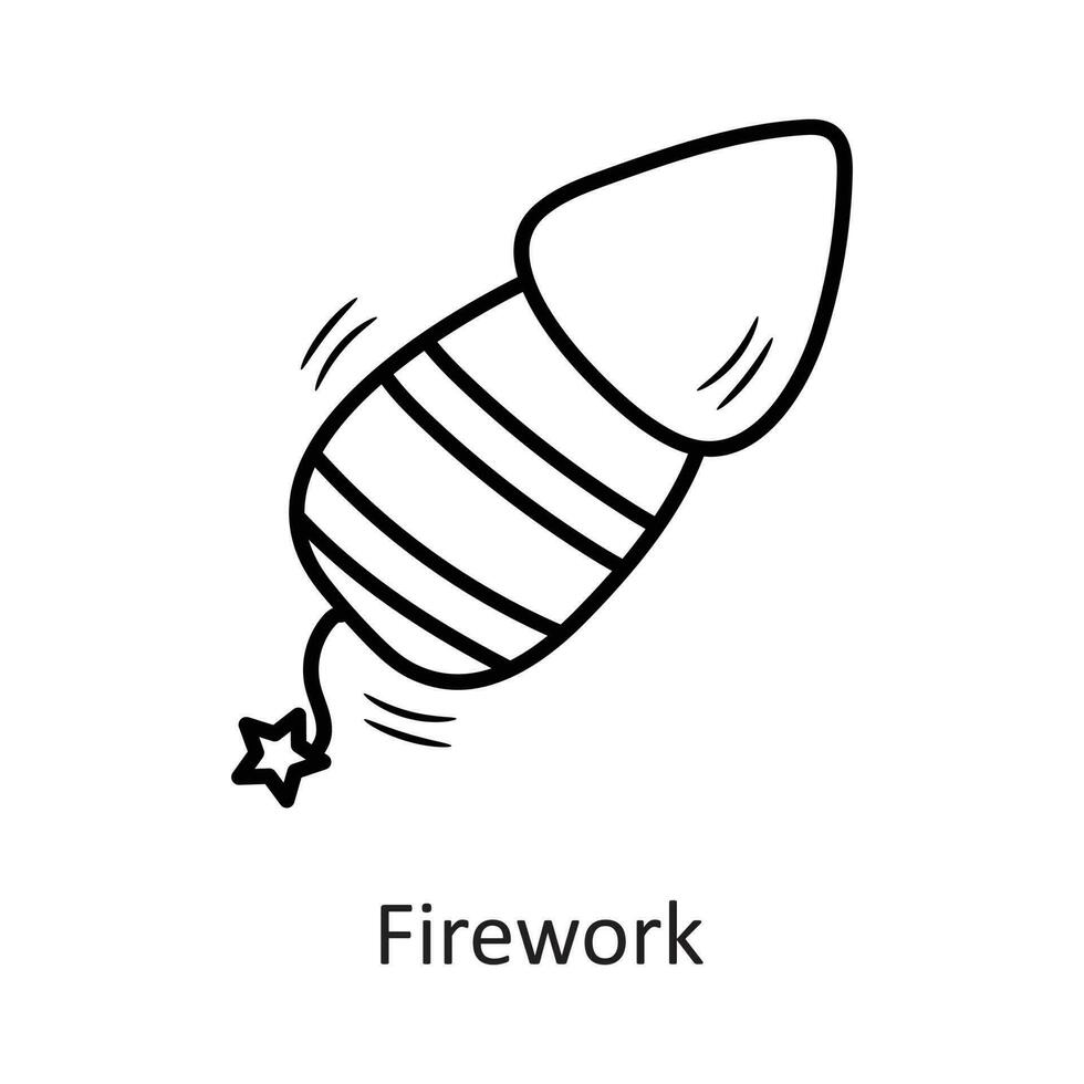 feu d'artifice vecteur contour icône conception illustration. Nouveau année symbole sur blanc Contexte eps dix fichier