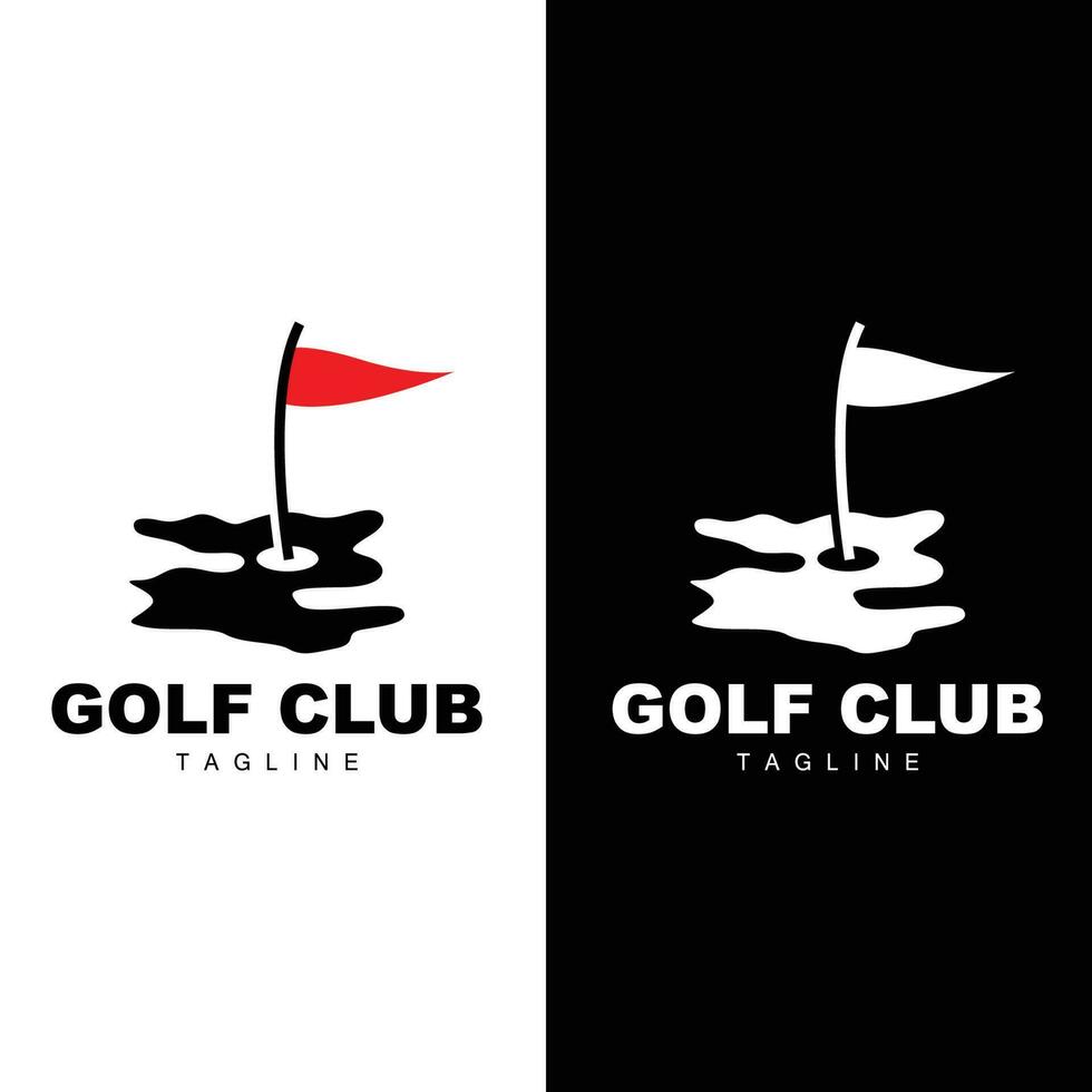 logo de balle de golf, golf de bâton de vecteur. jeu de sports de plein air, conception de discipline, modèle d'icône vecteur