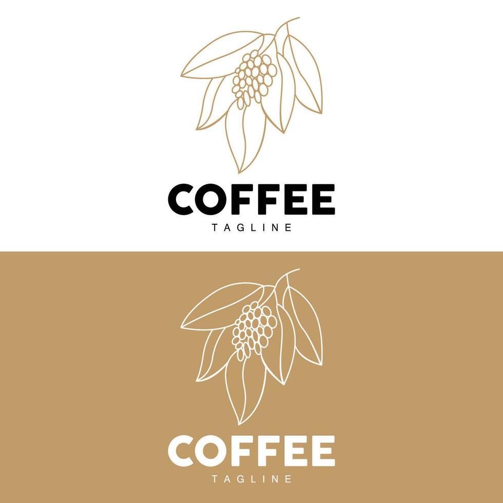 café logo, café arbre conception, café boisson vecteur, icône marque illustration symbole vecteur